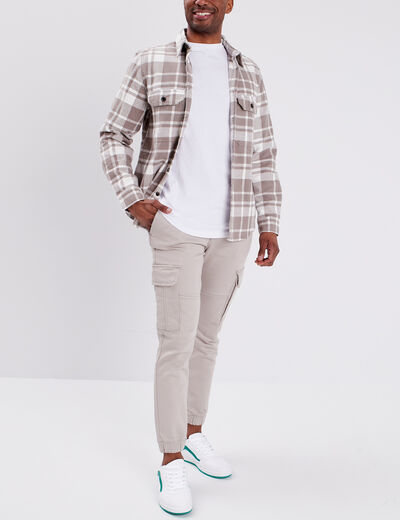 Pantalon cargo slim stretch sable homme