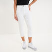 Pantalon capri slim twill 5 poches blanc femme
