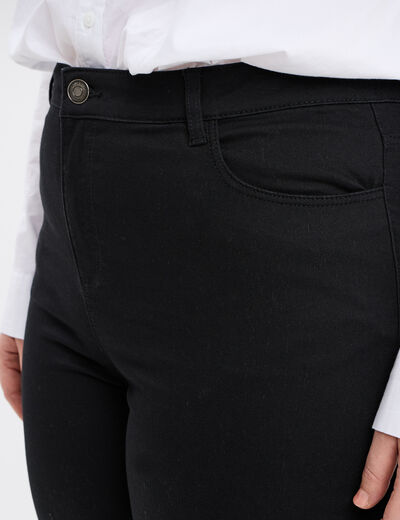 Pantalon straight taille haute Modavista noir femme grande taille