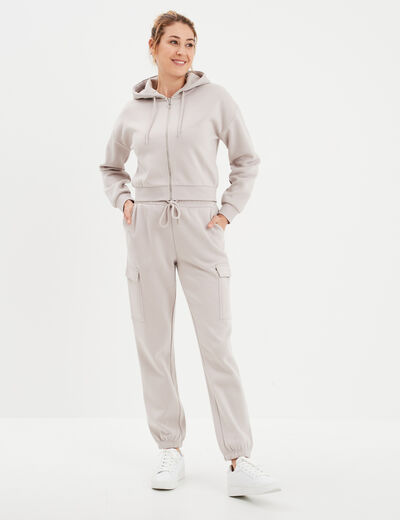 Pantalon de jogging coupe battle gris clair femme