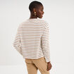 T-shirt marini&egrave;re col rond avec boutons ecru femme
