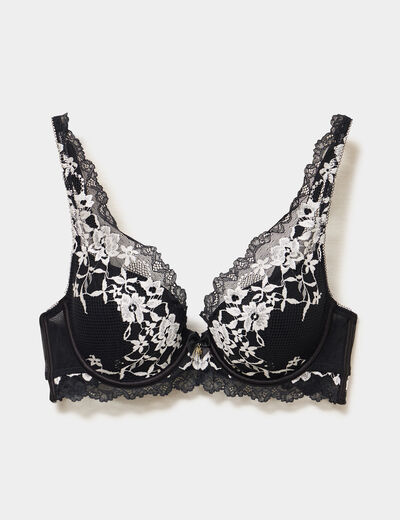 Soutien-gorge foulard avec dentelle noir femme