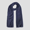 Foulard bords à franges fines bleu marine femme