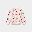 Sweat polaire oversize manches longues beige fille