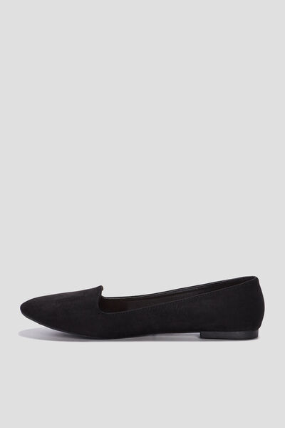 Ballerines esprit mocassins plates noir femme