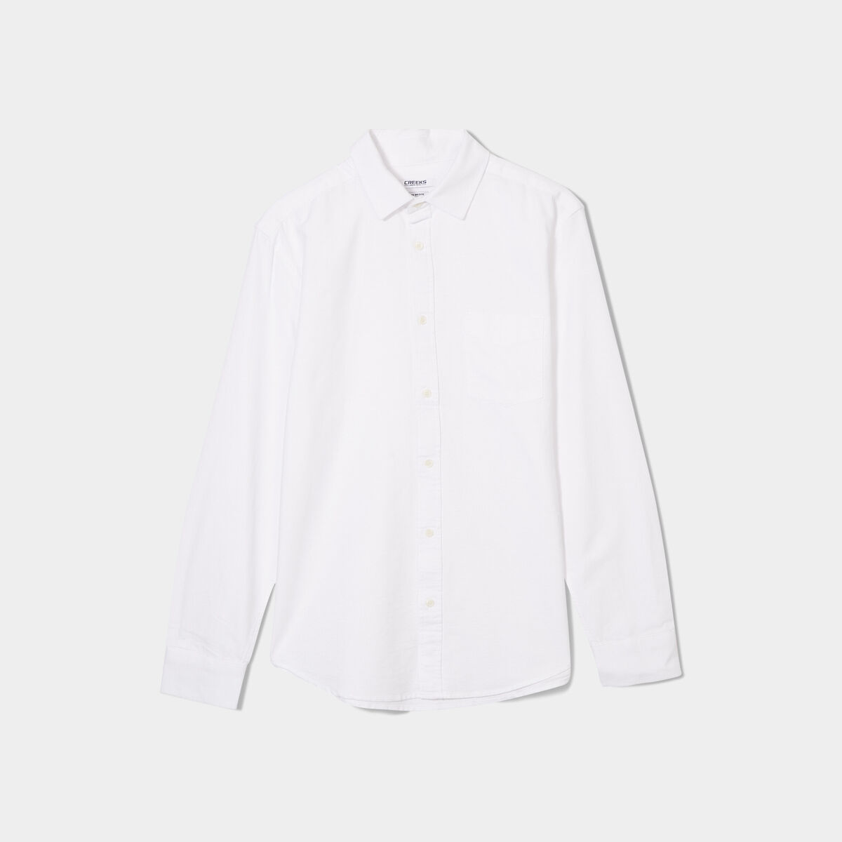 Chemise coton manches longues Creeks blanc homme