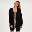 Gilet long ample manches longues noir femme