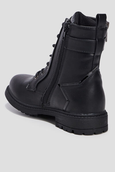 Bottines à lacets noir fille