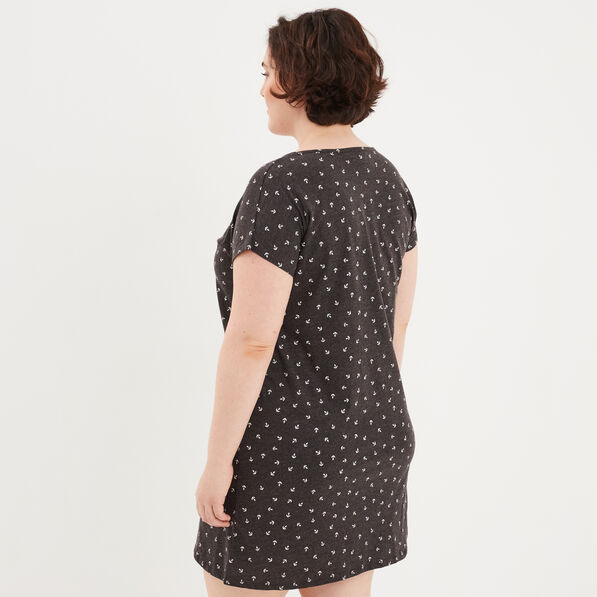 Chemise de nuit gris foncé femme grande taille