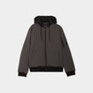Veste bomber droite à capuche amovible vert kaki homme