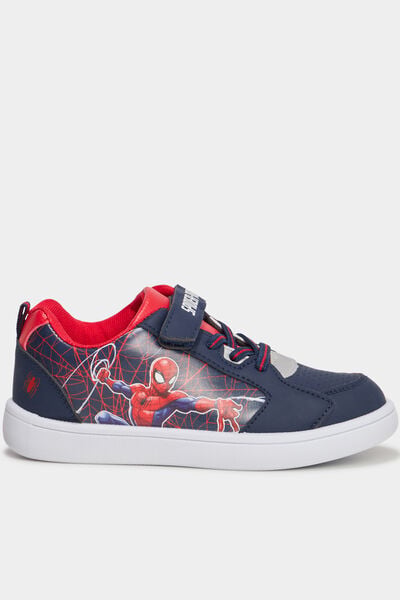 Tennis basses &agrave; scratchs Spider-Man bleu marine gar&ccedil;on