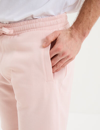 Short jogging molleton droit rose pastel homme