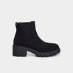 Bottines chelsea talons crant&eacute;s noir femme