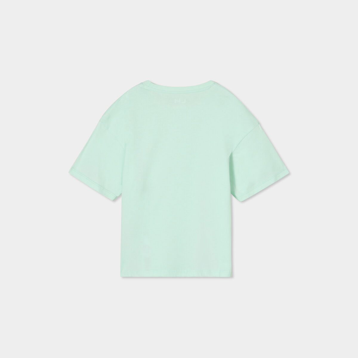 T-shirt col rond manches courtes coton vert clair fille