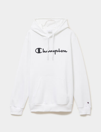 Sweat hoodie 1 poche molleton Champion blanc homme
