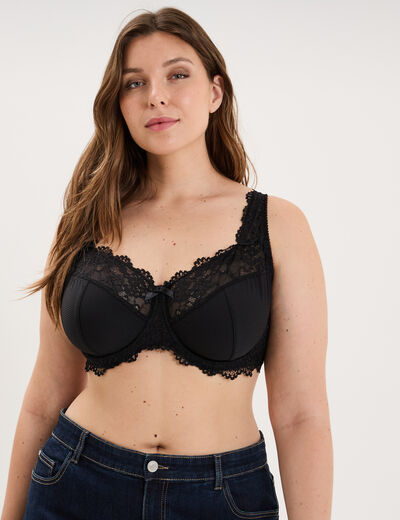 Soutien-gorge corbeille dentelle noir femme grande taille