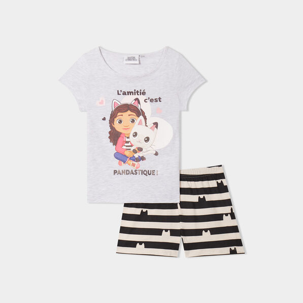 ensemble pyjama gabby la maison magique gris clair fille Ensemble pyjama Gabby la maison magique gris clair fille