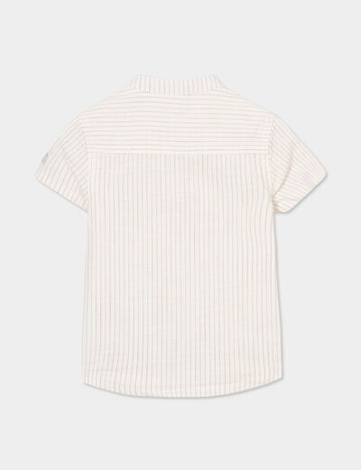 Ensemble chemise et short coton beige bébé garçon
