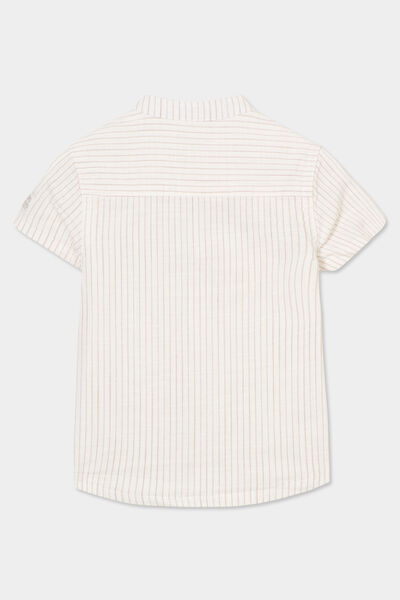 Ensemble chemise et short coton beige b&eacute;b&eacute; gar&ccedil;on