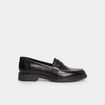 Mocassins en cuir noir femme