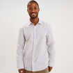 Chemise col italien manches longues beige homme