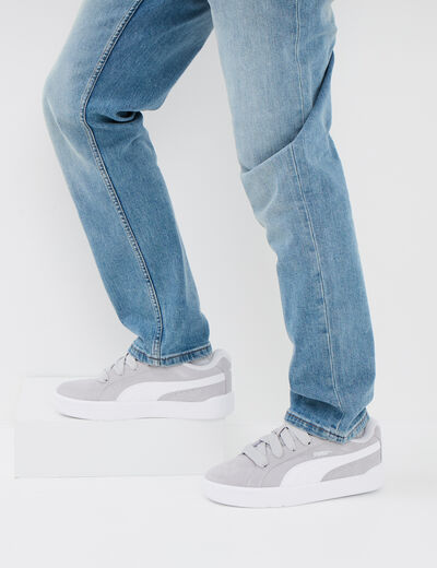 Tennis basses &agrave; lacets Puma gris homme