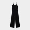 Combinaison pantalon fluide en crêpe noir femme
