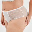 Shorty en dentelle Izzie blanc femme grande taille