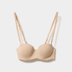 Soutien-gorge bandeau microfibre beige femme