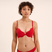 Soutien-gorge maxi push-up dentelle rouge femme
