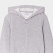 Sweat zipp&eacute; &agrave; capuche molleton gris clair gar&ccedil;on