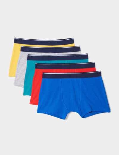 Lot 5 boxers coton jaune garçon