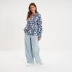 Blouse fluide manches 3/4 bleu marine femme grande taille