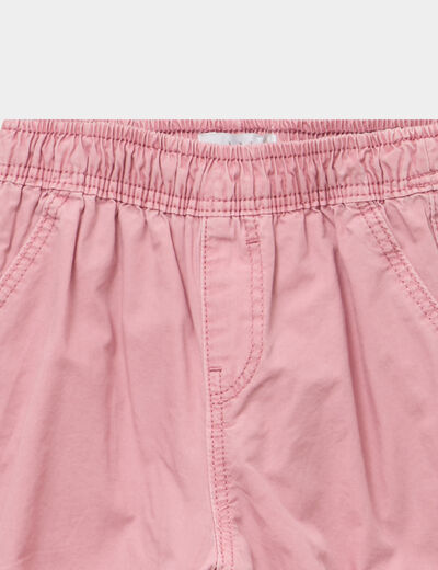 Pantalon doubl&eacute; coton vieux rose b&eacute;b&eacute; fille