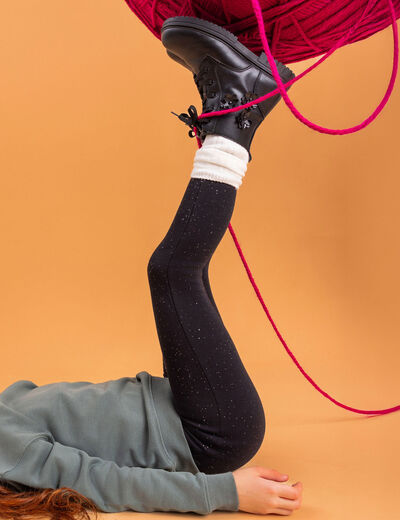 Legging doubl&eacute; chaud noir fille