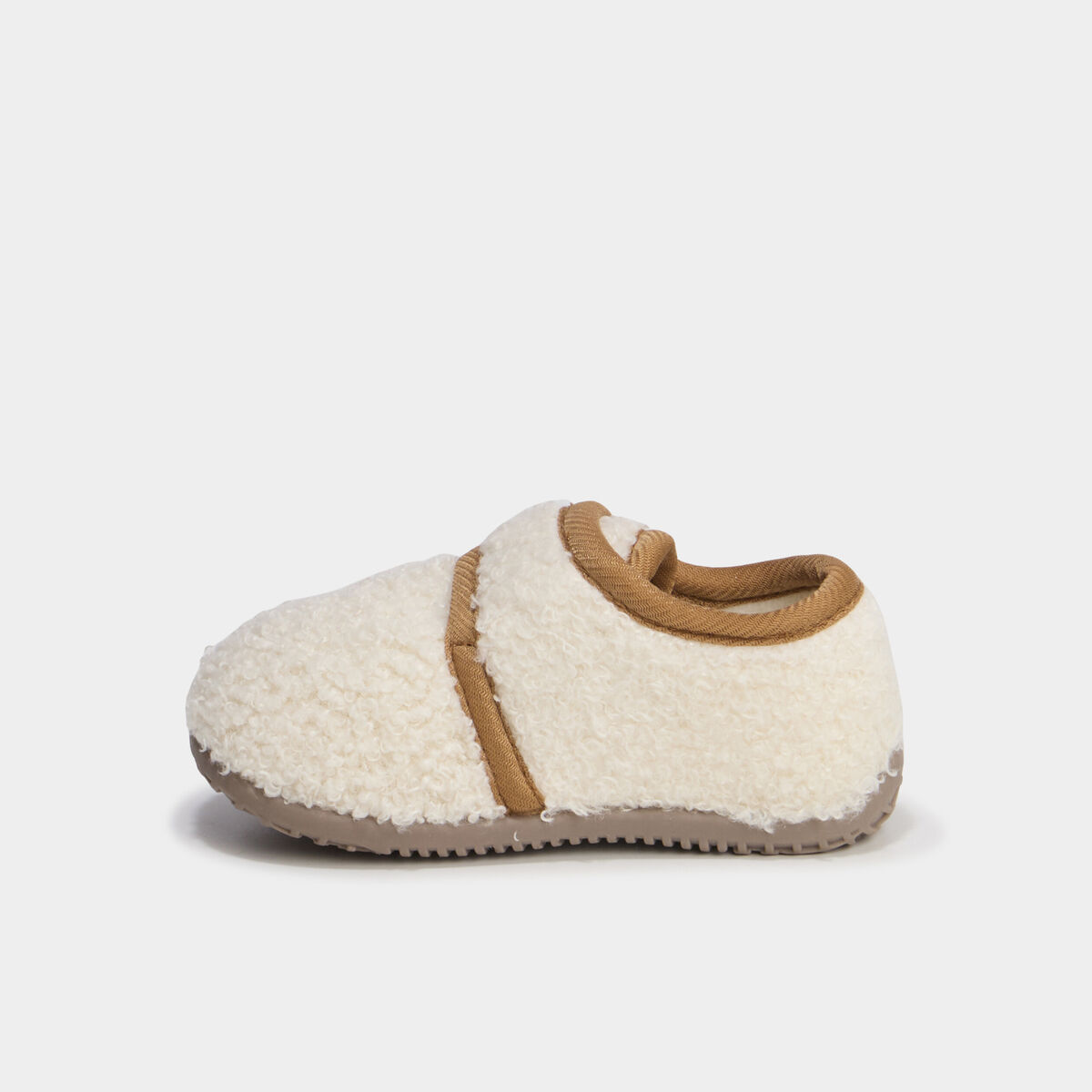 Chaussons bottillons effet polaire sable b&eacute;b&eacute; gar&ccedil;on