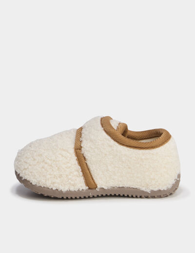 Chaussons bottillons effet polaire sable b&eacute;b&eacute; gar&ccedil;on