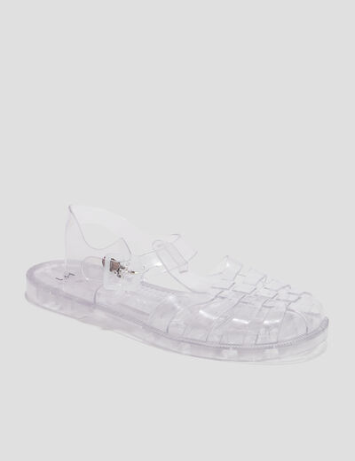 Sandales de plage transparentes multicolore femme