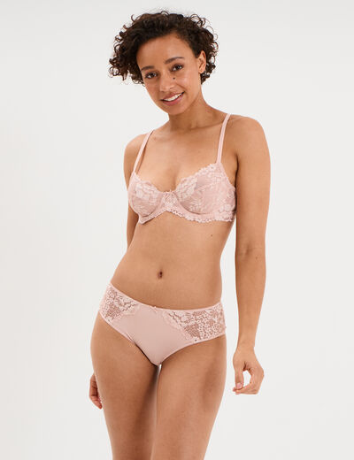 Soutien-gorge embo&icirc;tant dentelle rose clair femme
