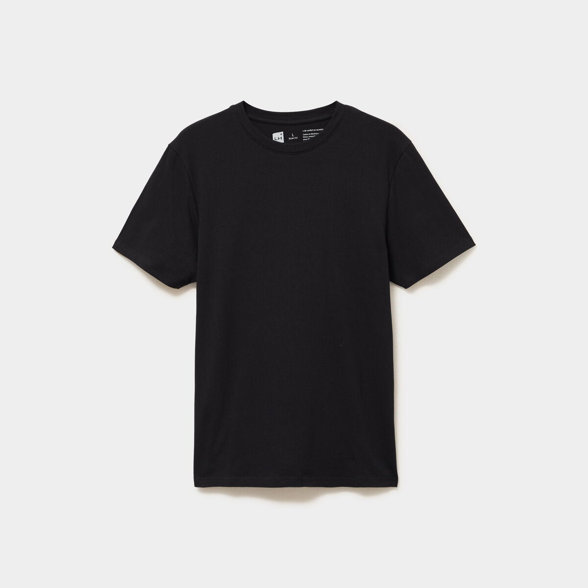 T-shirt slim stretch manches courtes noir homme