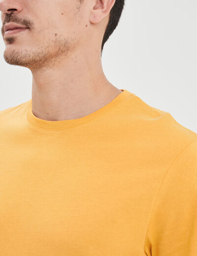 T-shirt en coton manches courtes jaune moutarde homme
