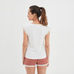 Ensemble pyjama 2 pièces t-shirt à noeud marron femme
