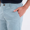 Pantalon chino droit stretch retroussé gris homme
