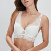 Soutien-gorge foulard en dentelle ecru femme
