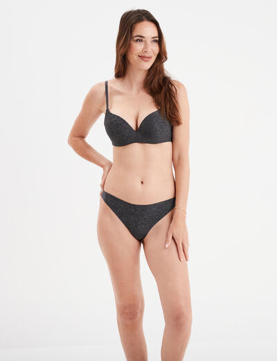 String microfibre sans coutures gris foncé femme