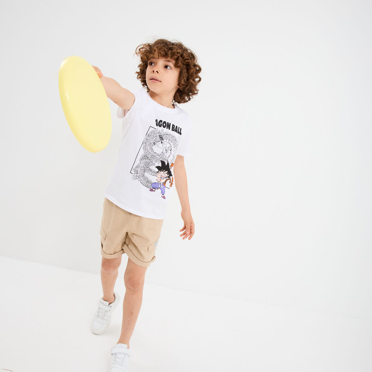 T-shirt manches courtes Dragon Ball Goku blanc garçon