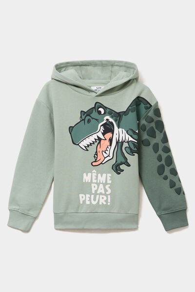 Sweat hoodie oversize &agrave; capuche vert pastel gar&ccedil;on