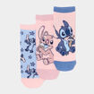Lot 3 paires chaussettes courtes Stitch multicolore fille