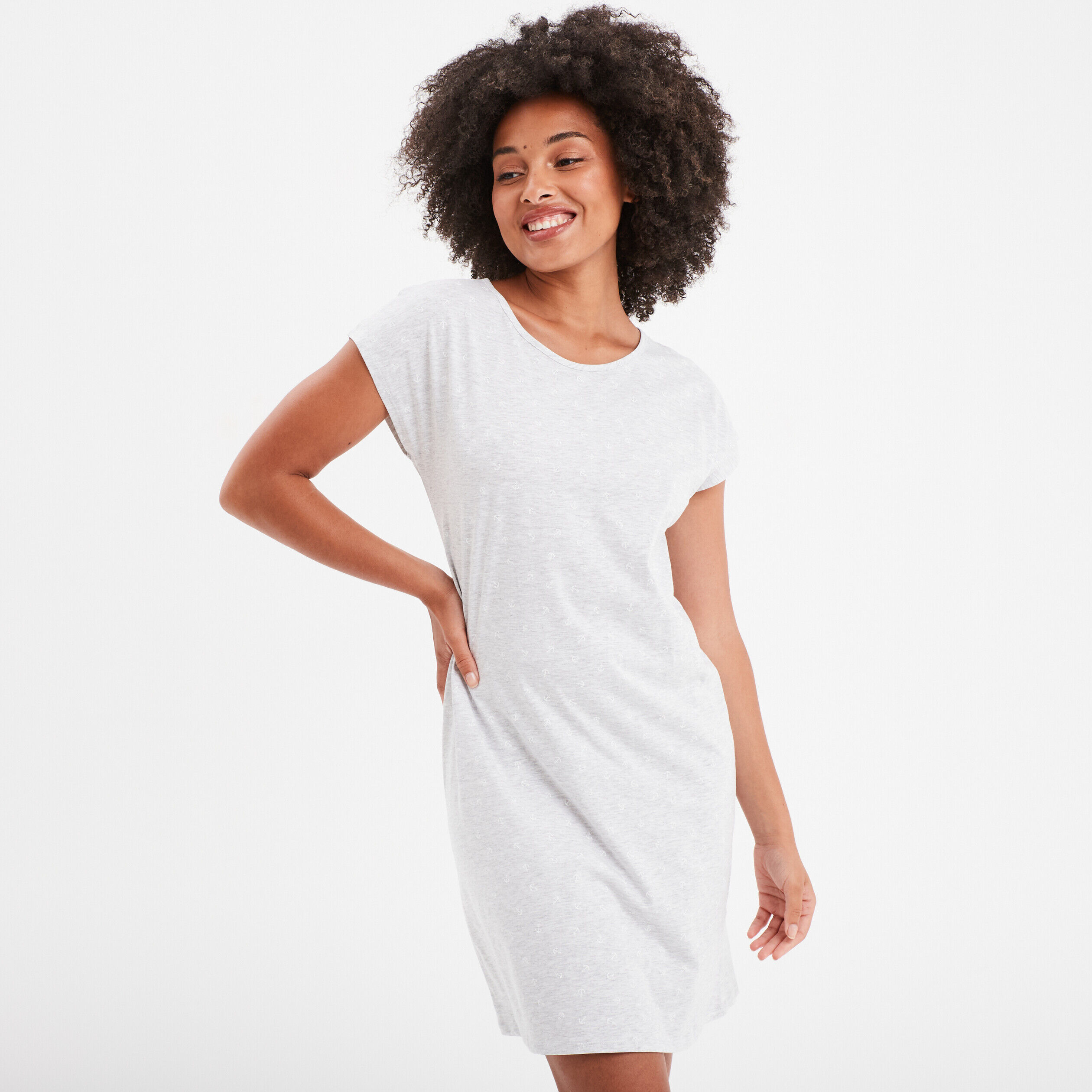 Chemise de nuit gris clair femme LH