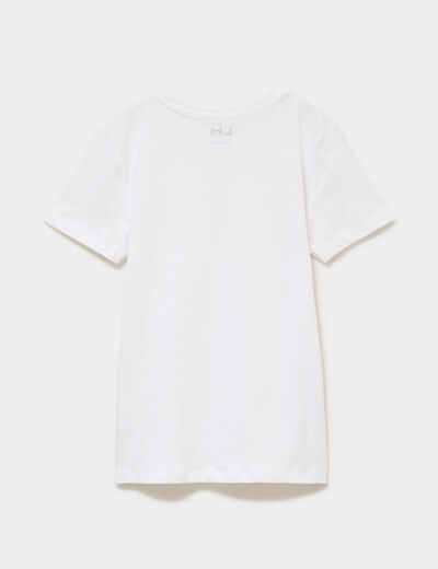 T-shirt manches courtes blanc gar&ccedil;on